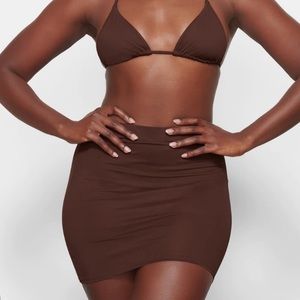 Skims NWT Swim Mini Skirt Sz XSmall Color Cocoa